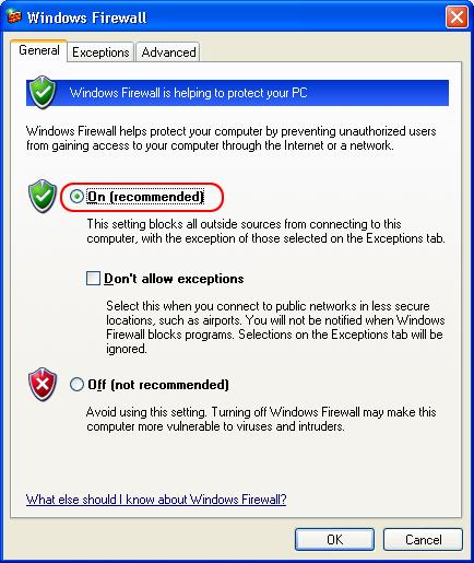Windows Firewall is On - Проверка, что Firewall включен