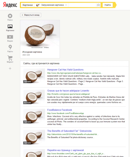 Поиск по картинке на Yandex